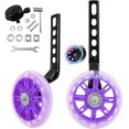 thumbnail image 1 of Graflsoa 12-20 Inch Kids Bike Training Wheels with LED Lights, Adjustable Stabilizer Support, Purple Flashing Wheels, Steel & Rubber Construction, Easy Installation Kit Included, 1 of 6