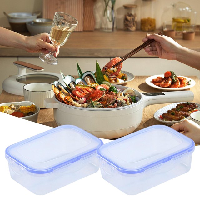Oleegame 1PC Produce Storage Meals Divided Rectangular Food Storage Container 27 Ounce Clear