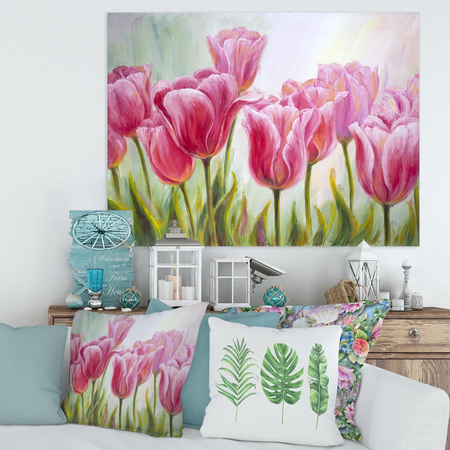 Designart tulipes, fleurs, floraison Art mural sur toile