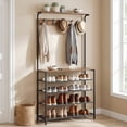 thumbnail image 4 of VASAGLE Coat Rack, Hall Tree with Shoe Storage, 5-Tier Shoe Rack Different Heights, 5 Dual Hooks, Rustic, 4 of 8