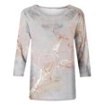 thumbnail image 4 of Chandails de Maternité Mode pour Femmes T-shirt Imprimé Blouse à Manches 3/4 Col Rond Hauts Décontractés Hauts à Manches 3/4 pour Femmes Été en Liquidation, 4 of 4