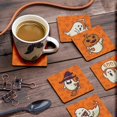 thumbnail image 3 of Inkdotpot Ensemble de 6 sous-Verres Faciles à Nettoyer 4 Pouces Carrés, Réutilisables, Halloween, 3 of 8