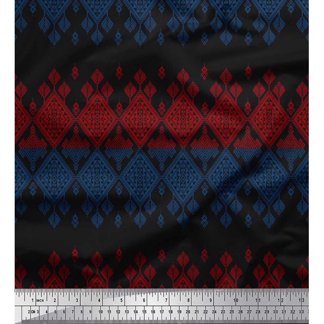 Soimoi Rayon Fabric Aztec Southwestern Printed Craft Fabric by The Yard 56 Inch Wide
