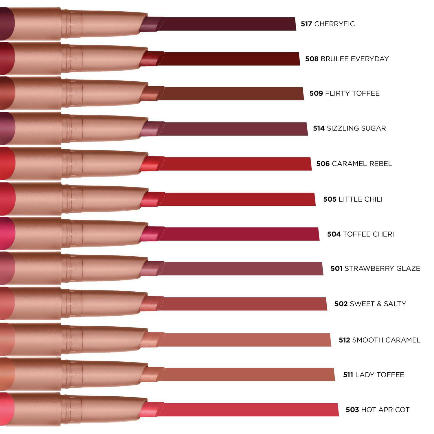 L'Oréal Paris Infallible Crayon à Lèvres Mat, Ultra-Pigmenté, Tenue Longue, Toffee Cheri 504, 3.6 GR