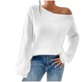 thumbnail image 1 of cfhntfmh Womens Cold Shoulder Sweaters 2024 Fall Fahion Outfits Long Sleeve Soft Knit Pullover Winter Outfits, 1 of 4