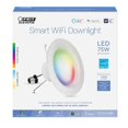 thumbnail image 1 of Feit Smart WiFi Integrated LED 5-in or 6-in 75-Watt Equivalent White Round Dimmable Recessed Downlight, 1 of 2