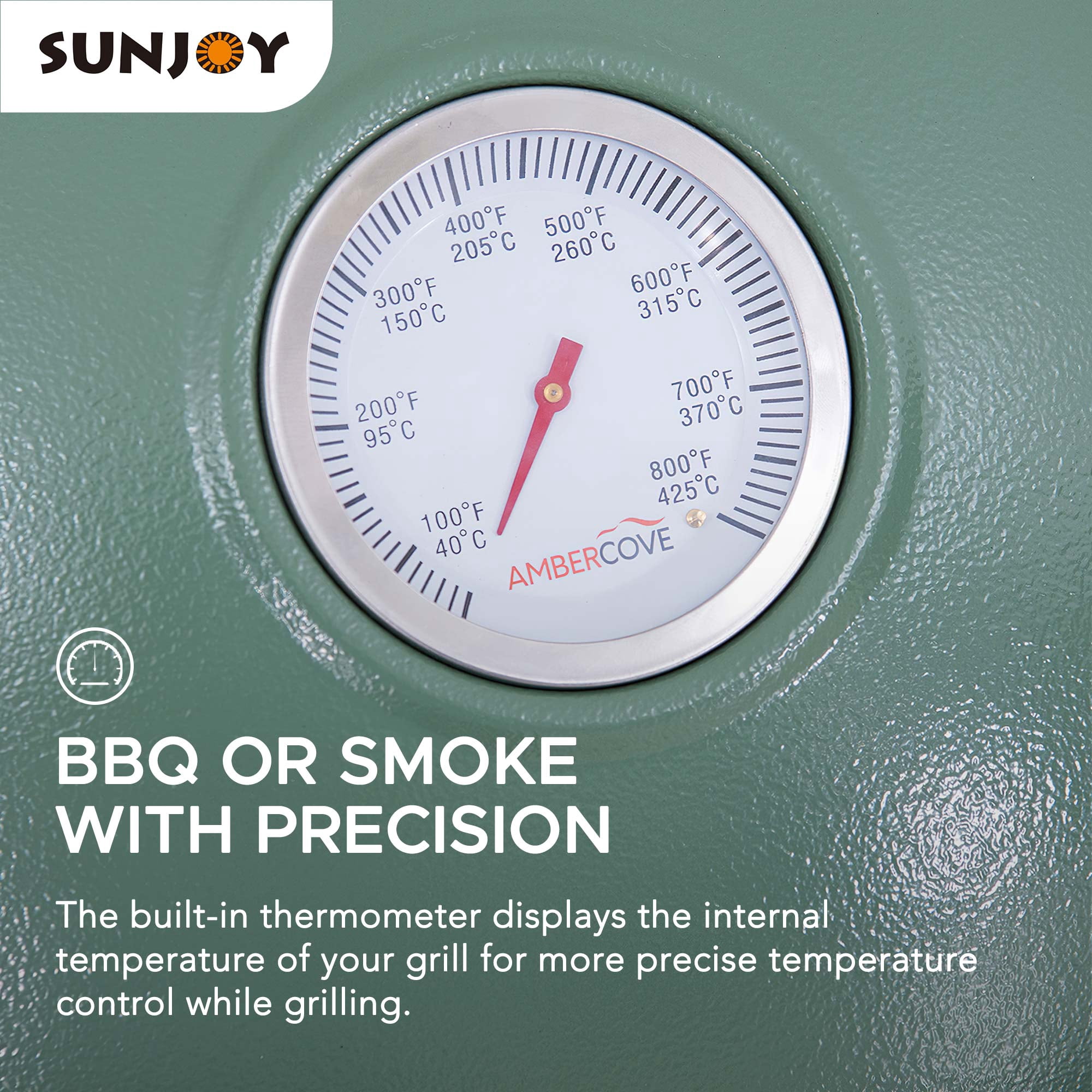Sunjoy Barbecue au charbon Kamado 20 po – Gril extérieur de style œuf avec pierre à pizza, fonction fumoir, barbecue tout-en-un avec roues