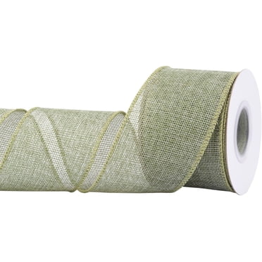 Joycrosso Burlap Wired Edge Ribbon 2.5 inch x 10 Yards, Spring Moss, Ideal for Crafting, Gift Wrapping, Wreath, Christmas Tree, and Rustic Wedding Decorations