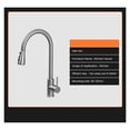 thumbnail image 4 of Brushed Nickel Kitchen Faucet Single Hole Pull Out Sink Mixer Hot Cold Taps ,Easy to Install, 4 of 8