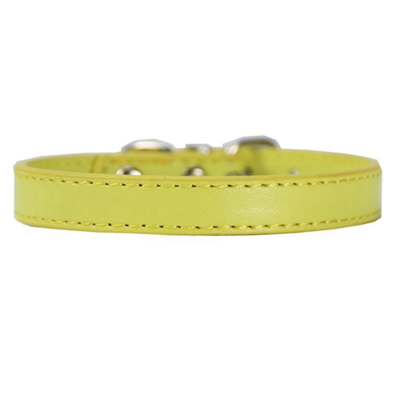 Faux Leather Collar Metal Buckle Pet Collar Adjustable Pet Collar for Small Dogs