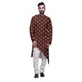 thumbnail image 1 of Atasi Printed Ethnic Kurta With White Churidar Pajama Set For Men Summer Wear, 1 of 3