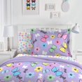 thumbnail image 3 of Dream Factory Sweet Butterfly Ensemble de Couette en Microfibre Ultra Douce, Violet, Grand Lit, 3 of 5