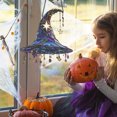 thumbnail image 4 of Birdeem Halloween Hanging Decorations, 2D Acrylic Witch Hat Hanging Decoration Colorful Painted Designs, Hanging Witch Hats, Halloween Witch Decorations, Halloween Witch Hat, 4 of 6