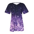 thumbnail image 4 of CEHVOM Mode Femme Décontractée Imprimé Col Rond Ample Manches Courtes T-shirt Haut Blouse Chandail Liquidation, 4 of 5