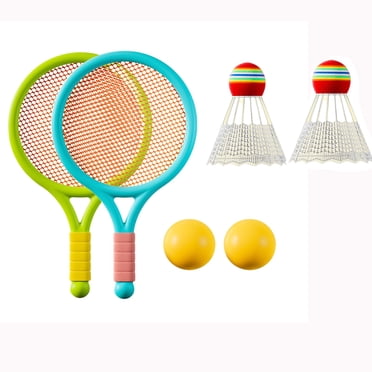 Ensemble de Raquette Double de Badminton et de Tennis pour Enfants, Conception Légère pour le Développement des Habiletés Motrices, Jouet Sécuritaire pour l'Extérieur/l'intérieur