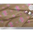 thumbnail image 2 of Soimoi Tissu Popeline de Coton Imprimé Tourbillon, Feuilles & Roses au Mètre 56 Pouces de Large, 2 of 3