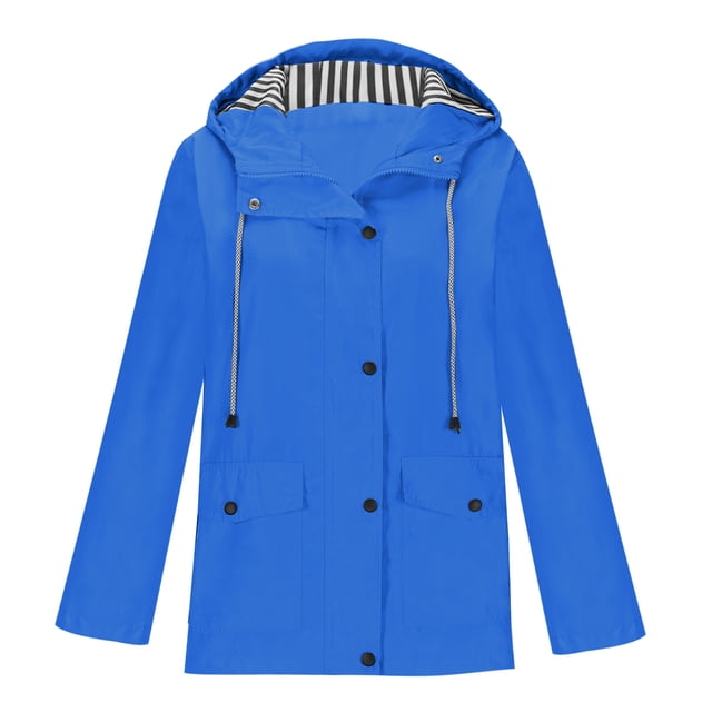 AherBiu Manteau de Pluie pour Femme avec Capuchon, Coupe-Vent Léger Ajustable, Imperméable, Randonnée, Voyage, Vêtement d'Extérieur