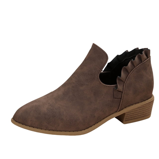 HBFAGFB Bottines pour Femmes à la Mode à Bout Pointu Bottes pour Femmes Polyvalentes Chaussures d'Automne Café Taille 40