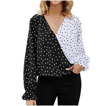 Pisexur Long Sleeve Shirt Women High-Quality Fabric Womens Tops Women's Casual Fashionable Comfortable V-Neck Long Sleeved T-shirt Loose Top Black,S