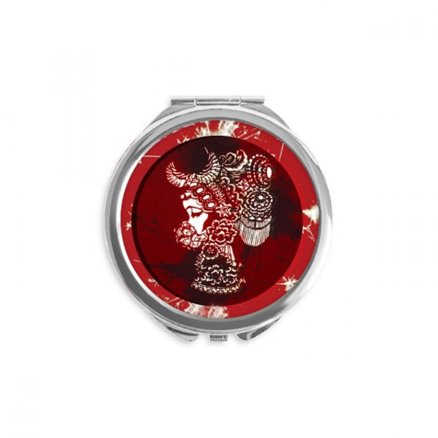 sp Joyeux Nouvel An Main de Fleur Miroir compact Rond portable Poche Verre