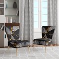 thumbnail image 2 of Designart « Ebony Geode Abstraction I » Fauteuil d'Appoint Rembourré en Marbre Noir - Fauteuil Moderne pour Salon, 2 of 7