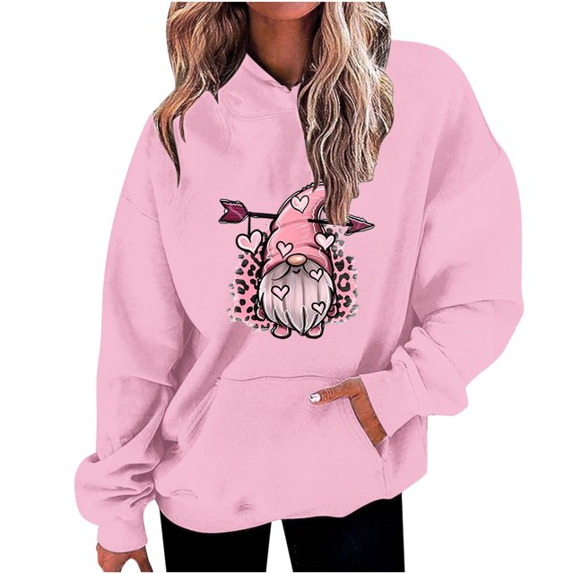 Birdeem Chandails à Capuchon et Chandails pour Femmes, Mode Décontractée, Saint-Valentin, Imprimés, Manches Longues