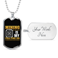 thumbnail image 4 of Mining is My Fulltime Job Crypto Necklace Stainless Steel or 18k Gold Dog Tag 24" Chain, 4 of 8