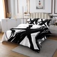 thumbnail image 3 of Erosebridal Modern Geometry Coverlet Set King, Striped Bedding Set, Futuristic Minimalism Decor 3pcs, 3 of 5