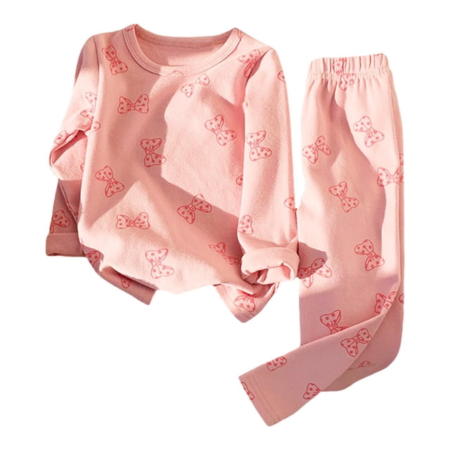 Ensemble de Pyjamas pour Enfants Chandail à Col Rond Dessin Animé Tenue d'Été Douce pour Filles Pyjama pour Garçon Tout-Petit 4T 5T