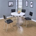thumbnail image 4 of Table à Manger Rétro Ronde de 42 Po avec Dessus en Bois, Blanche et Chrome, 4 of 7