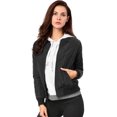 thumbnail image 2 of INSPIRE CHIC Vestes Matelassées pour Femmes Col Montant Fermeture Éclair Manches Raglan Blouson Bomber, 2 of 6