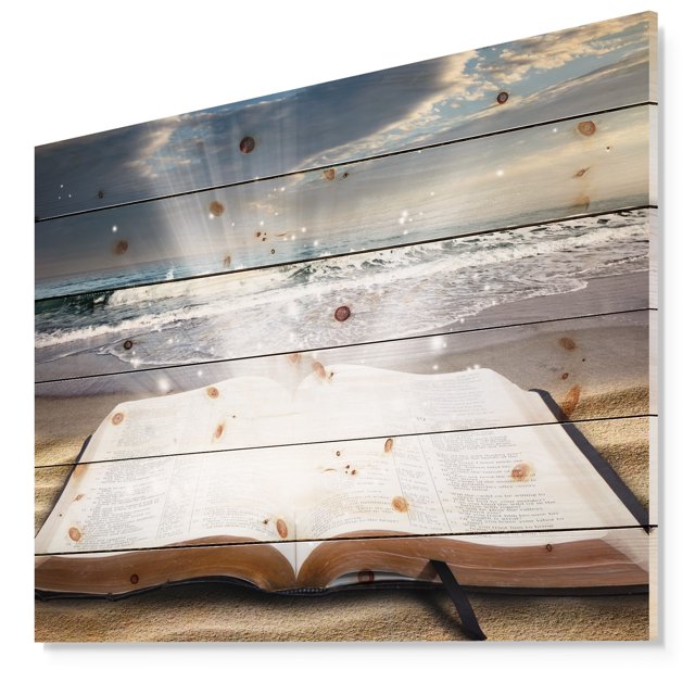 Design Art - Jesus Bible at beach