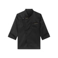 thumbnail image 3 of YUUMIN Unisex Men's Chef Jacket Chef Coat Hotel Kitchen Work Uniform Shirts Restaurant Cook Tops Black Long Sleeve XXL, 3 of 5