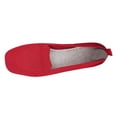 thumbnail image 2 of Womens Casual Shoes Large Size Knit Solid Color Simplicity Soft Sole Square Toe Flat Bottom Comfortable Breathable Mesh Walking Shoes Slip on Single Shoes Red, 2 of 5