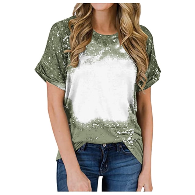 Mareep T-shirt pour Femmes P-2TG T-shirt pour Femmes 2024 Décontracté Ample et Confortable Dégradé Col Rond Manches Courtes T-shirt Hauts pour Femmes Liquidation, Cadeau