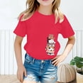 thumbnail image 2 of LUOGENLI T-Shirt pour Filles, Mode Mignonne Imprimée, Décontracté, Col Rond, Manches Courtes, Été, 2025, Élégant, 4-6 Ans, 2 of 4