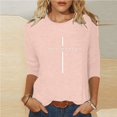 thumbnail image 1 of BVOFAR T-Shirts Chrétiens pour Femmes à Imprimé de Lettres, Col Rond Décontracté, Manches 3/4, Hauts, Cadeaux des Fêtes, T-Shirts Bénis, 1 of 5
