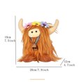 thumbnail image 4 of Jouet Vache Écossaise Réaliste à Longs Poils, Poupée Animal Floral, Figurine en Peluche Douce, 4 of 5