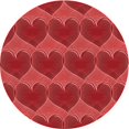 thumbnail image 1 of Ahgly Company Tapis d'Intérieur Ronds Transitionnels Rouges Lavables à la Machine, 5 Pieds Rond, 1 of 7