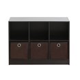 thumbnail image 3 of Furinno 99940EX/BR Basic 3x2 Bookcase Storage w/Bins, Espresso/Brown, 3 of 3