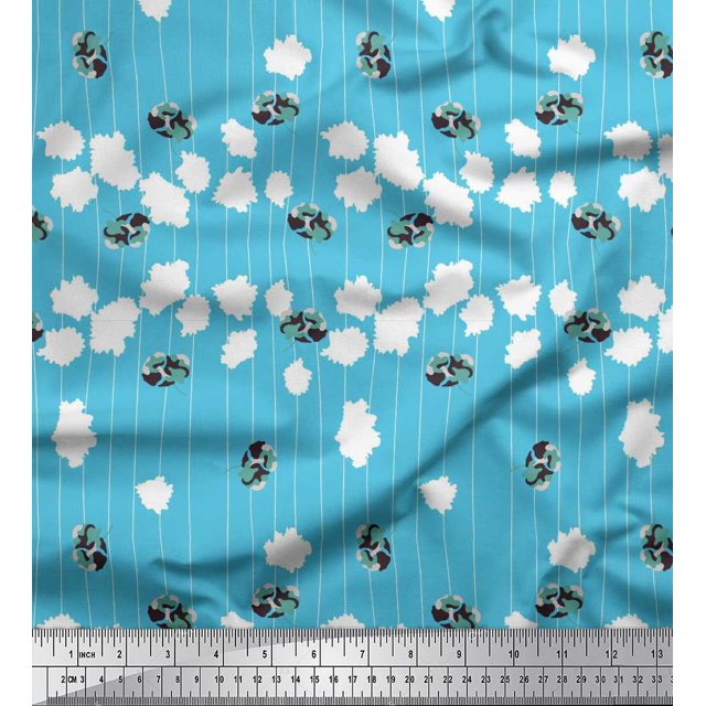 Soimoi Rayon Tissu Rayé & Tissu Imprimé Artistique Floral par la Cour 42 Pouces de Large