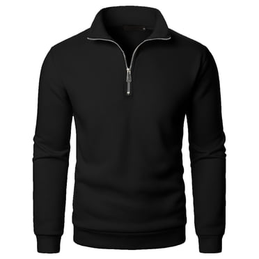 LOVZFMLL Polos pour Hommes, Décontractés Unis à Col Montant à Quart de Glissière, Polyvalents au Quotidien pour le Golf, Chandail à Col en V Coupe Décontractée Vêtements d'Automne