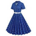 thumbnail image 5 of Birdeem Robe de Soirée Vintage à Manches Courtes et Col en V pour Femmes, Confortable pour l'Été, Imprimé à Pois, 5 of 5