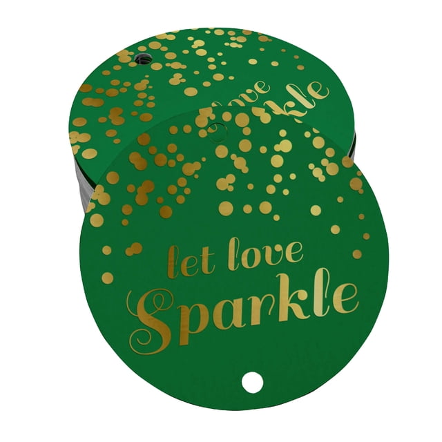 Inkdotpot Gold Foil Paper Hang Tags Let Love Sparkle Wedding Favor Tags 50 Pieces