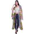 thumbnail image 2 of Moomaya Cardigan Long en Georgette de Viscose Imprimée à Manches Fendues pour Femmes, 2 of 5