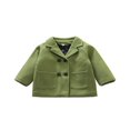 thumbnail image 1 of Baby Woolen Coat with Plaid Double Breasted Girl Outwears, 1 of 5
