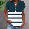thumbnail image 2 of fatyb Womens Printed V Neck Tops Short Sleeve Button V Neck Tshirts Lightweight Summer Beach Blouses, 2 of 5
