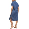 thumbnail image 3 of INSPIRE CHIC Robe-Chemise en Denim pour Femme à Manches Courtes, Boutonnée, Robe Midi Décontractée Bleu m, 3 of 6