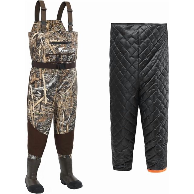8 Fans Breathable Hunting Waders,1000G Insulation Boots with Removable Insulated Liner for Duck Hunting