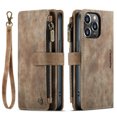 thumbnail image 4 of CaseMe Wallet Case Premium Handmade PU Leather Phone Case Card Slots Magnetic Closure Zipper Pocket Kickstand Flip Case with Hand Strap for iPhone 14 Pro Max (Brown), 4 of 10